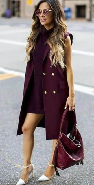 Comment porter une robe droite violet clair