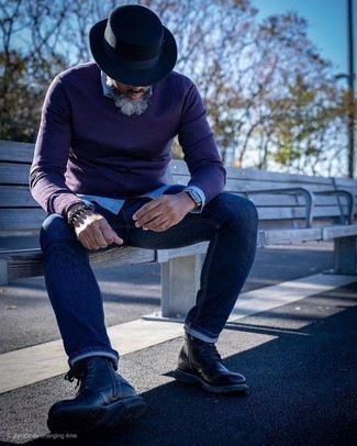 Comment porter un pull à col en v violet clair