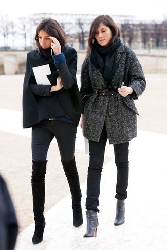 Manteau cape noir DKNY