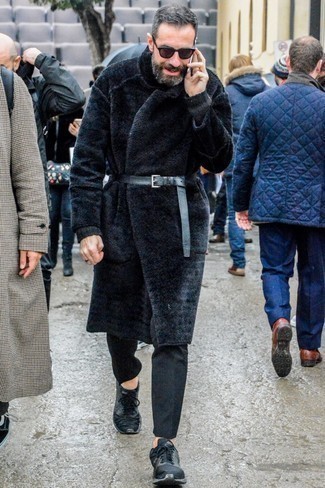 Manteau de fourrure noir DSQUARED2