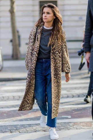 Manteau de fourrure imprimé léopard marron clair Vero Moda