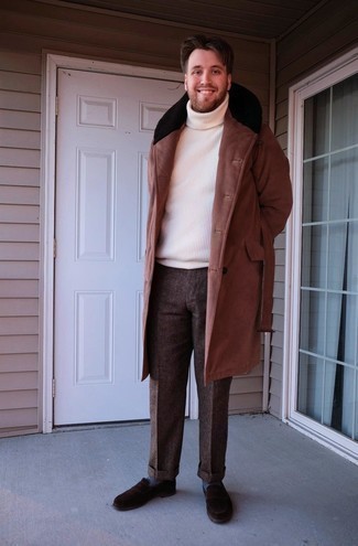 Pantalon de costume en laine marron Calvin Klein