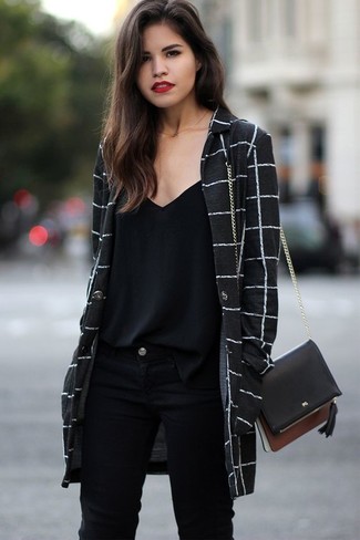 Manteau à carreaux noir Calvin Klein 205W39nyc