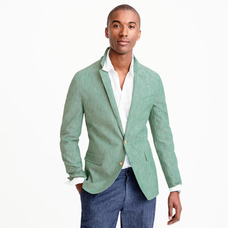 Comment porter un blazer vert menthe quand il fait chaud