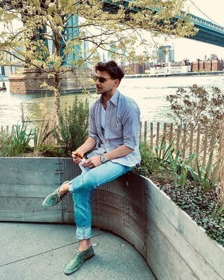 Comment porter des bottes vert menthe quand il fait chaud
