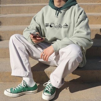 Comment porter des chaussures en toile vert menthe