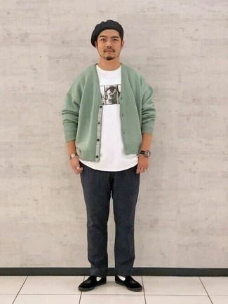 Comment porter un cardigan vert menthe