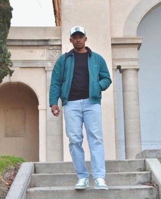 Comment porter des baskets basses en cuir vert menthe