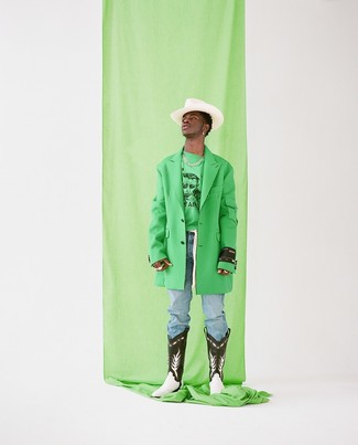Comment porter un sweat-shirt imprimé vert menthe