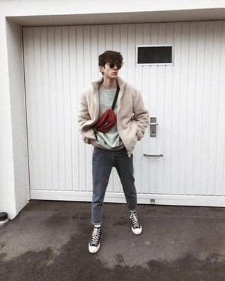 Comment porter un sweat-shirt imprimé vert menthe