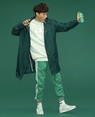 Comment porter un sweat-shirt imprimé vert menthe