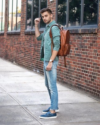 Comment porter une veste-chemise vert menthe quand il fait chaud
