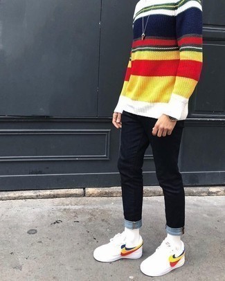 Comment porter un pull multicolore pour un style decontractés quand il fait chaud à 20 ans