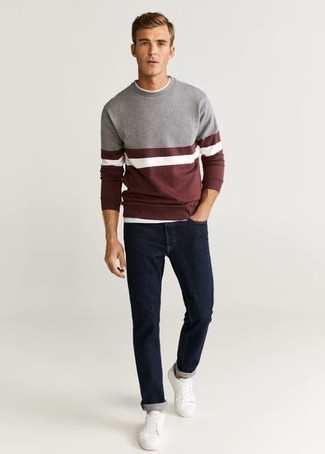 Comment porter un pull multicolore pour un style decontractés au printemps à 30 ans