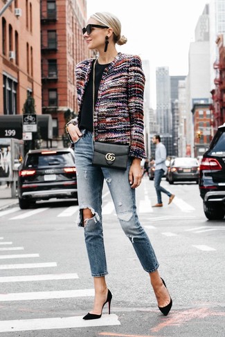 Comment porter une veste en tweed multicolore