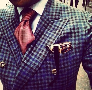 Comment porter une veste en vichy bleu marine et blanc