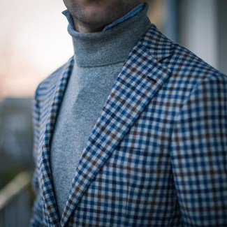 Comment porter une veste en vichy bleu marine et blanc