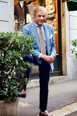 Comment porter une veste en vichy bleu marine et blanc