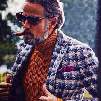 Comment porter une veste en vichy bleu marine et blanc