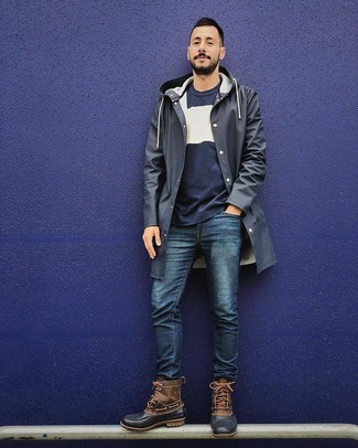 Comment porter un imperméable bleu marine
