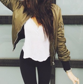 Comment porter un blouson aviateur olive