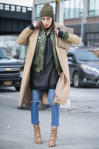Comment porter un blouson aviateur olive quand il fait frais