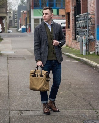 Comment porter un cardigan olive en automne