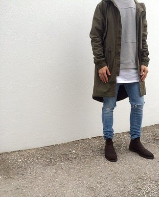 Comment porter une veste olive pour un style decontractés quand il fait froid