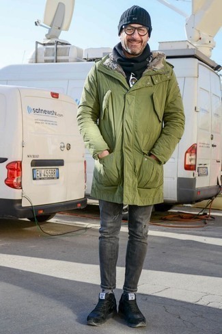 Comment porter une veste olive pour un style relax en hiver