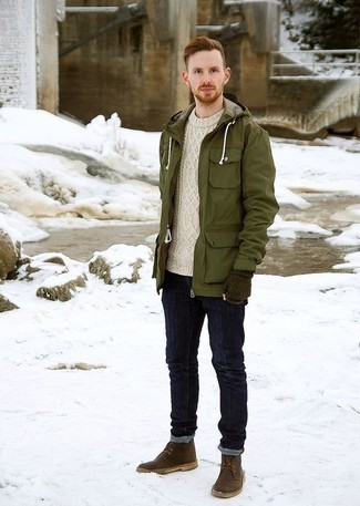 Comment porter une veste olive pour un style decontractés en hiver