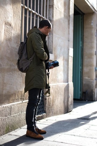 Comment porter une veste olive pour un style relax quand il fait froid