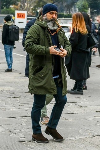 Comment porter une veste olive pour un style decontractés en hiver