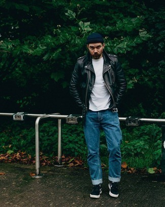 Comment porter une veste en cuir olive