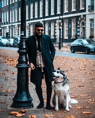 Une veste-chemise à porter avec un pardessus olive