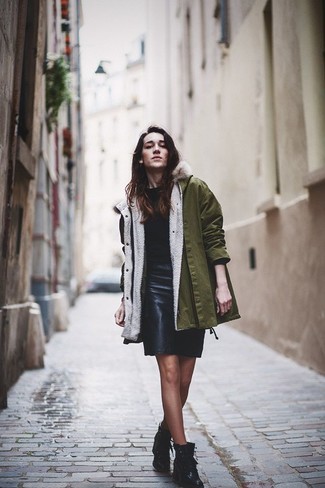 Comment porter une parka olive