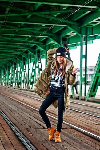 Comment porter une parka olive