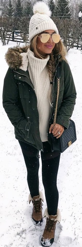 Comment porter une parka olive à 20 ans