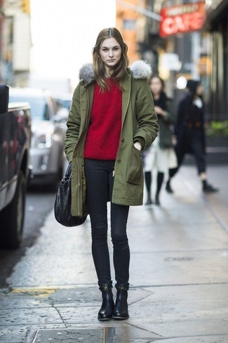 Comment porter une parka olive