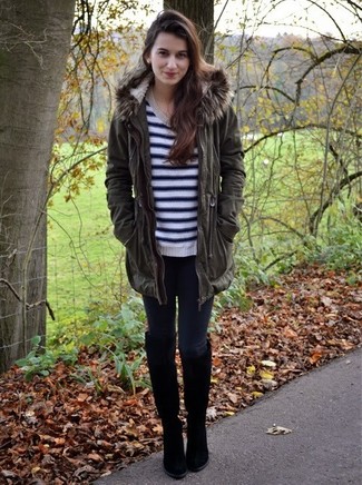 Comment porter une parka olive