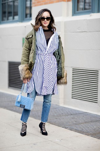 Comment porter une doudoune olive