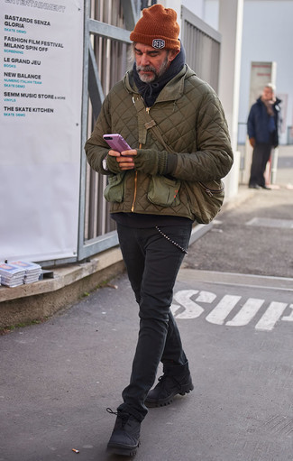 Comment porter une doudoune olive