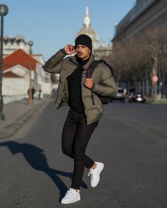 Comment porter une doudoune olive