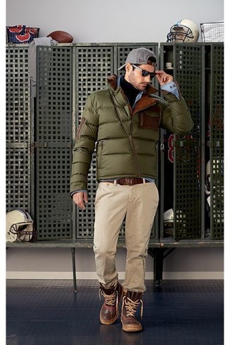 Comment porter une doudoune olive