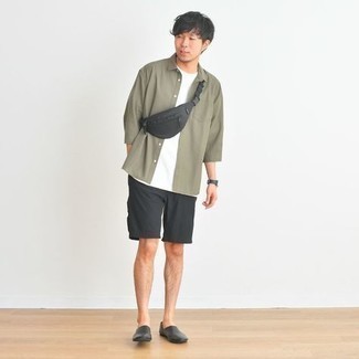 Comment porter une chemise à manches courtes olive