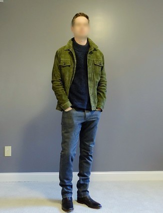 Comment porter une veste en daim olive