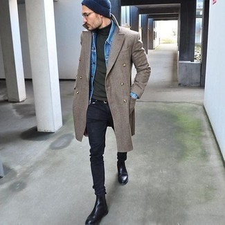 Comment porter un pull olive en hiver