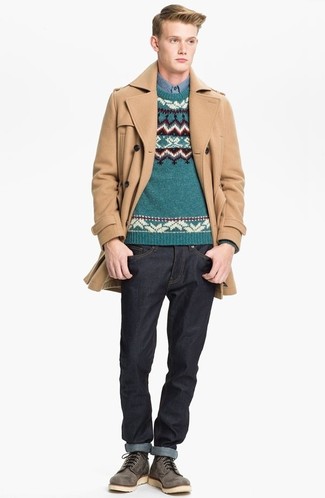 Comment porter un pull olive quand il fait frais