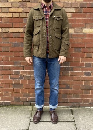 Comment porter une veste style militaire en laine olive