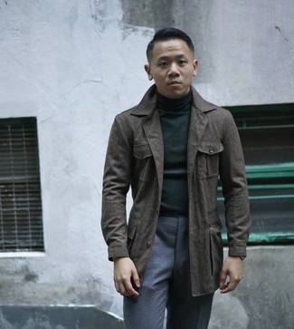Comment porter une veste style militaire en laine olive