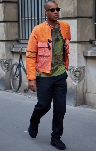 Comment porter un blouson aviateur orange